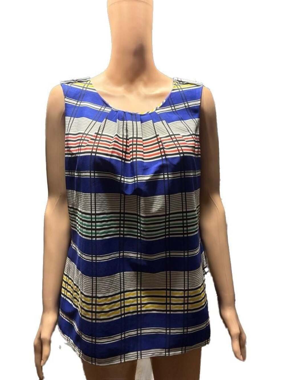Banana Republic Sleeveless Pleated Neck Blouse Size L
